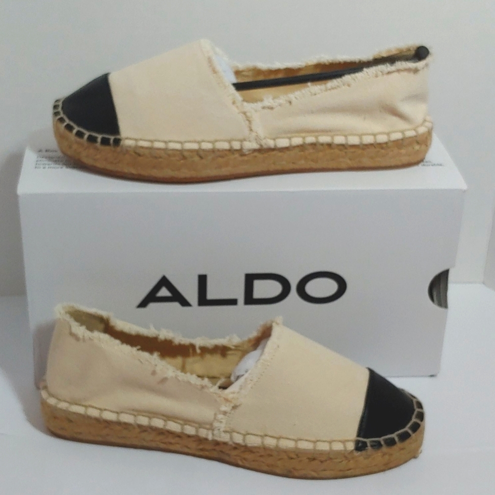 Cream & Black Espadrilles